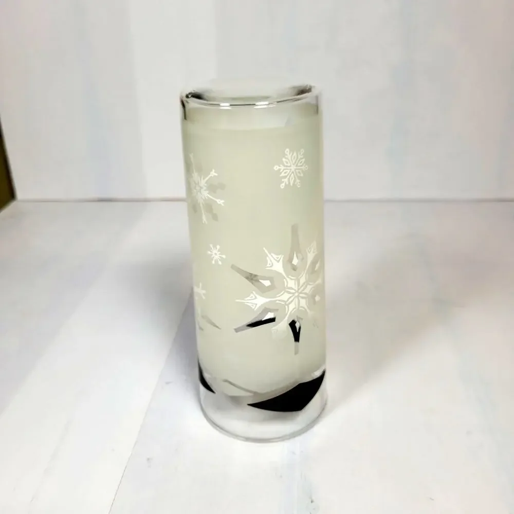 MCM Anchor Hocking Atomic Snowflake Highball Glass Black Diamond Tom Collins